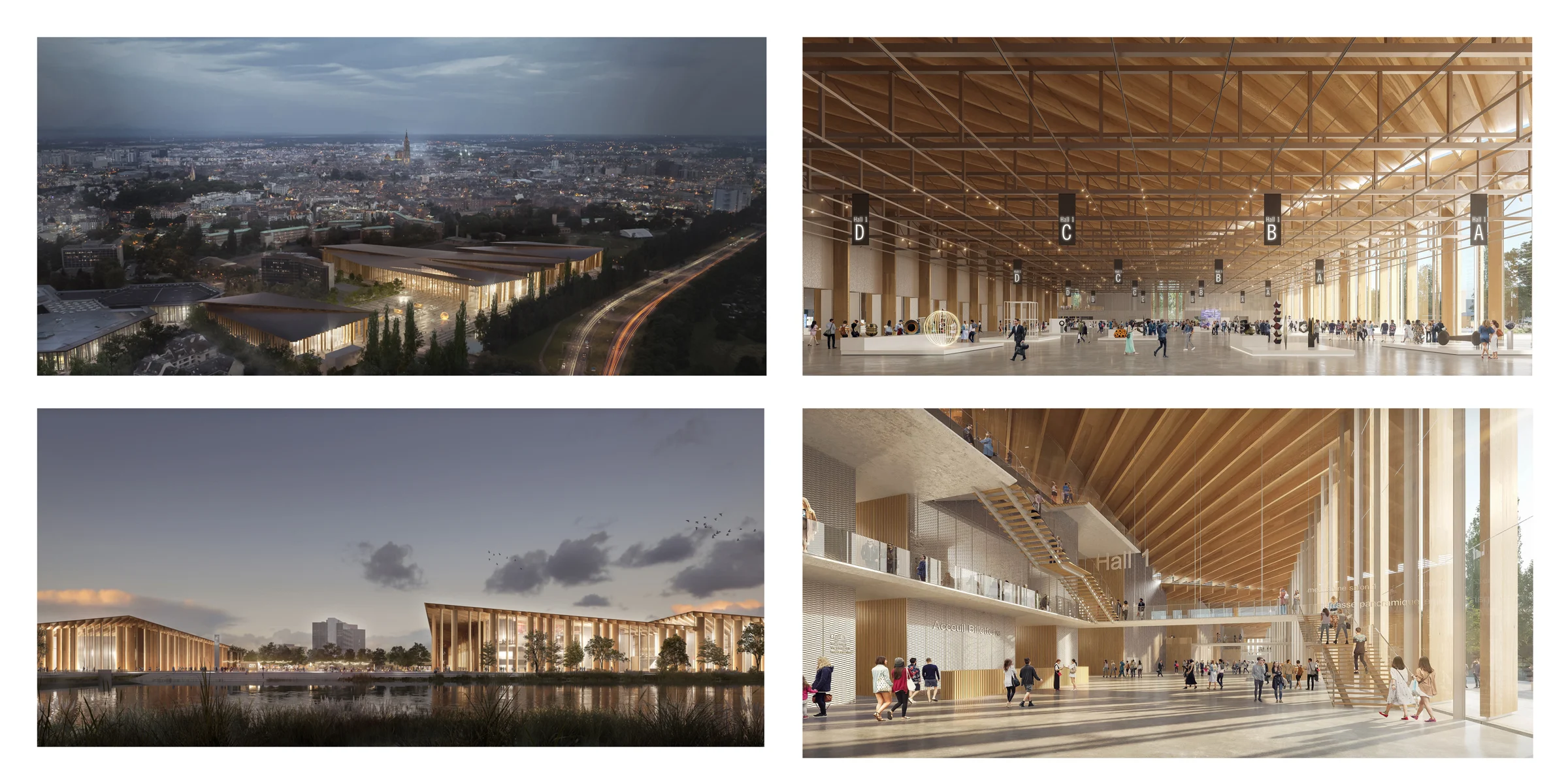 Timber exhibition halls and interiors