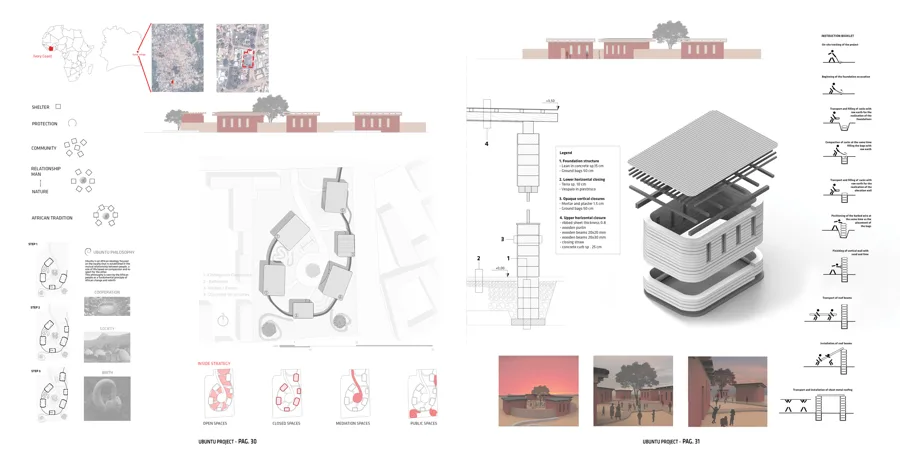 Nursery plans, earthbag wall assembly and construction sequence